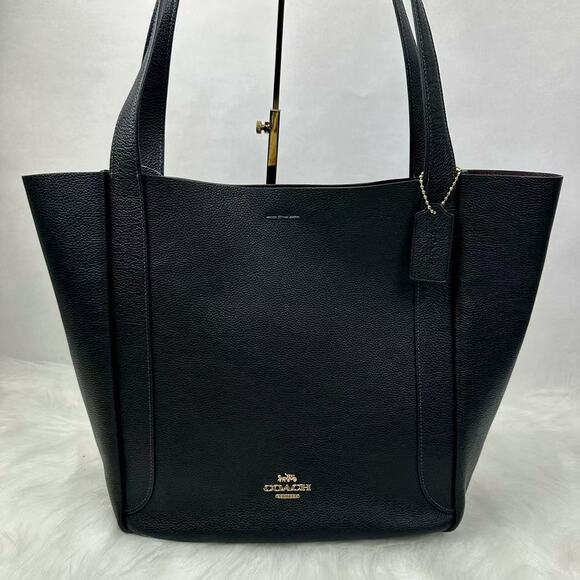 Coach Hadley Turnlock Tote Bag In Leather/Gold/Black CV996 NWT - Picture 1 of 9